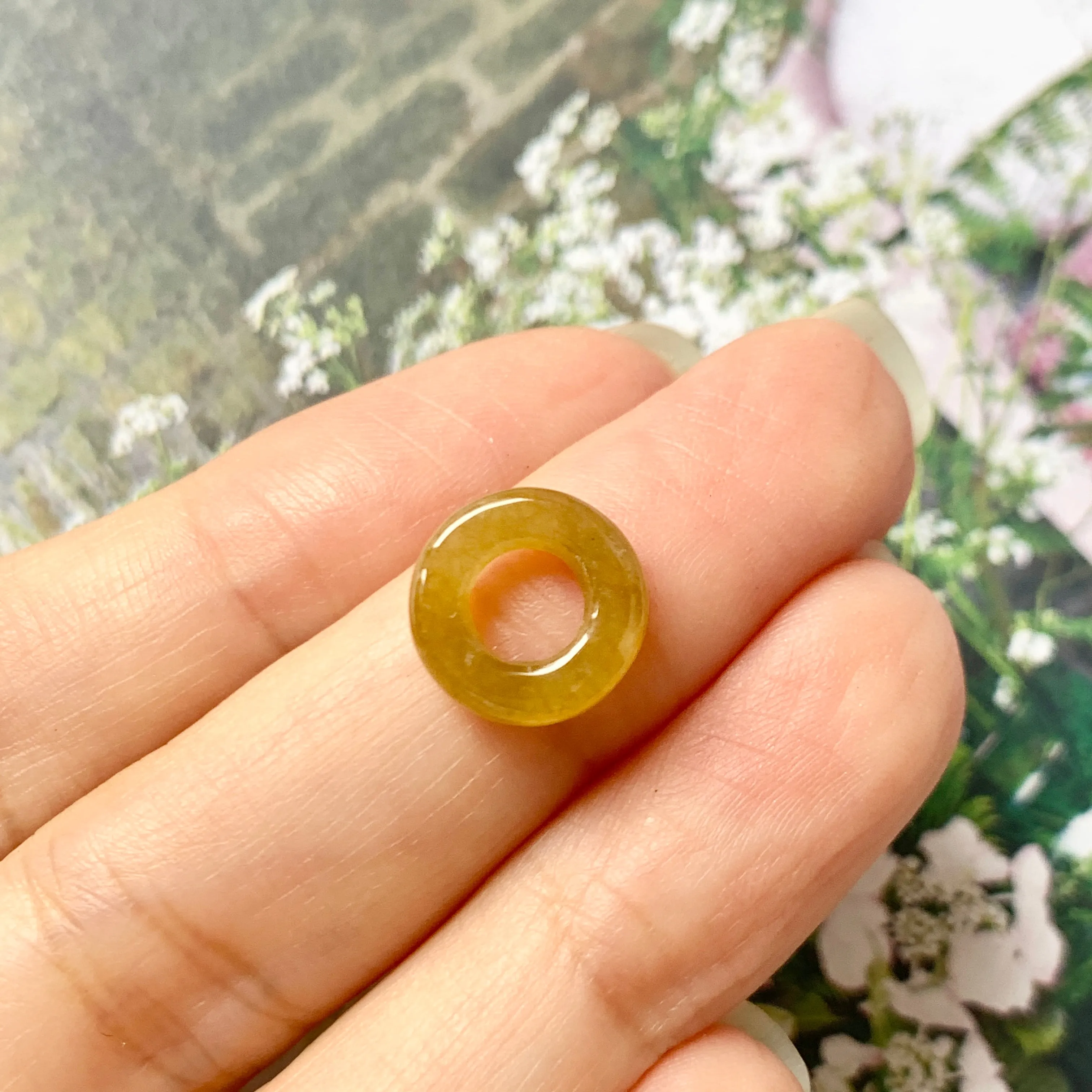 A-Grade Brownish Yellow Jadeite Bagel Piece No.172046
