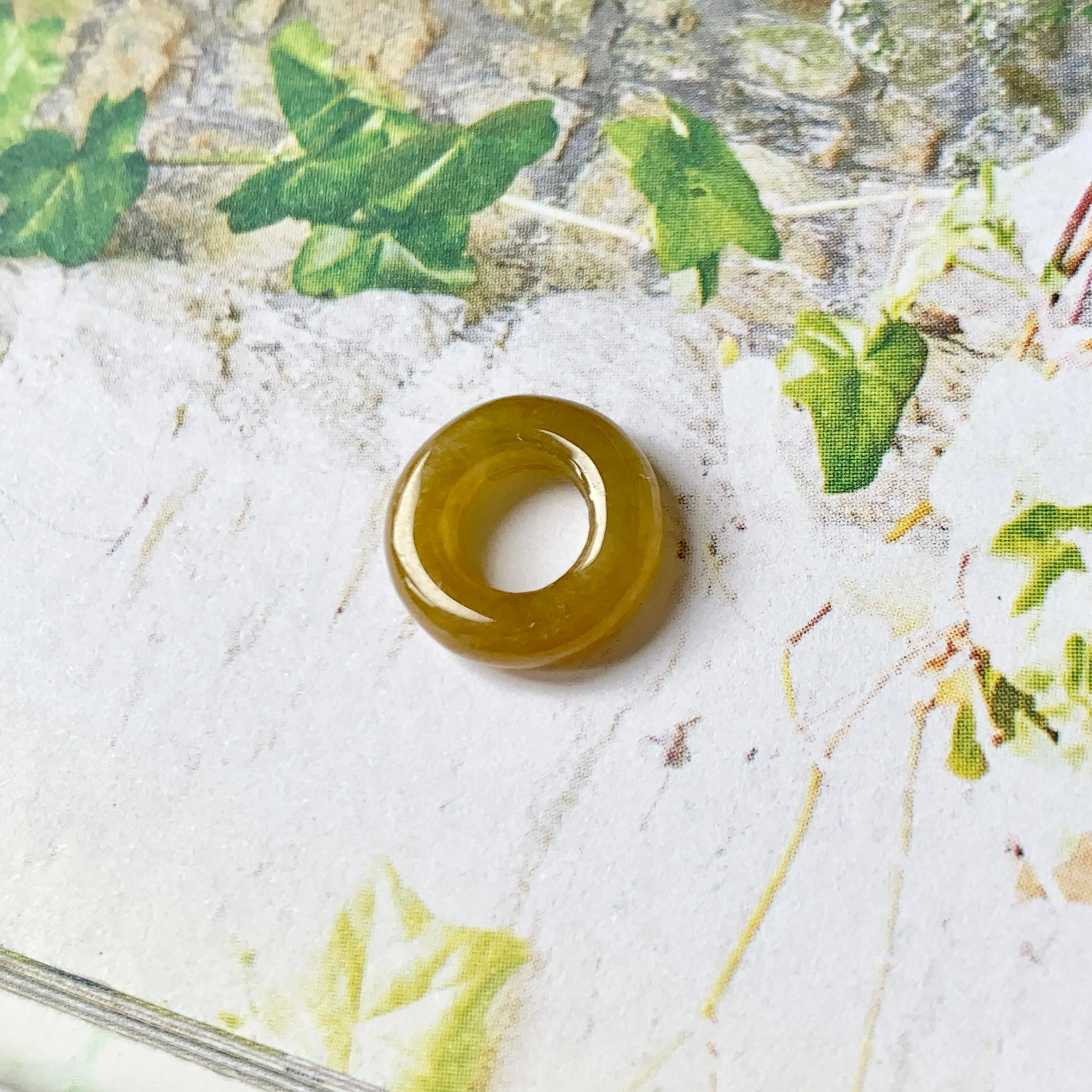 A-Grade Brownish Yellow Jadeite Bagel Piece No.172046