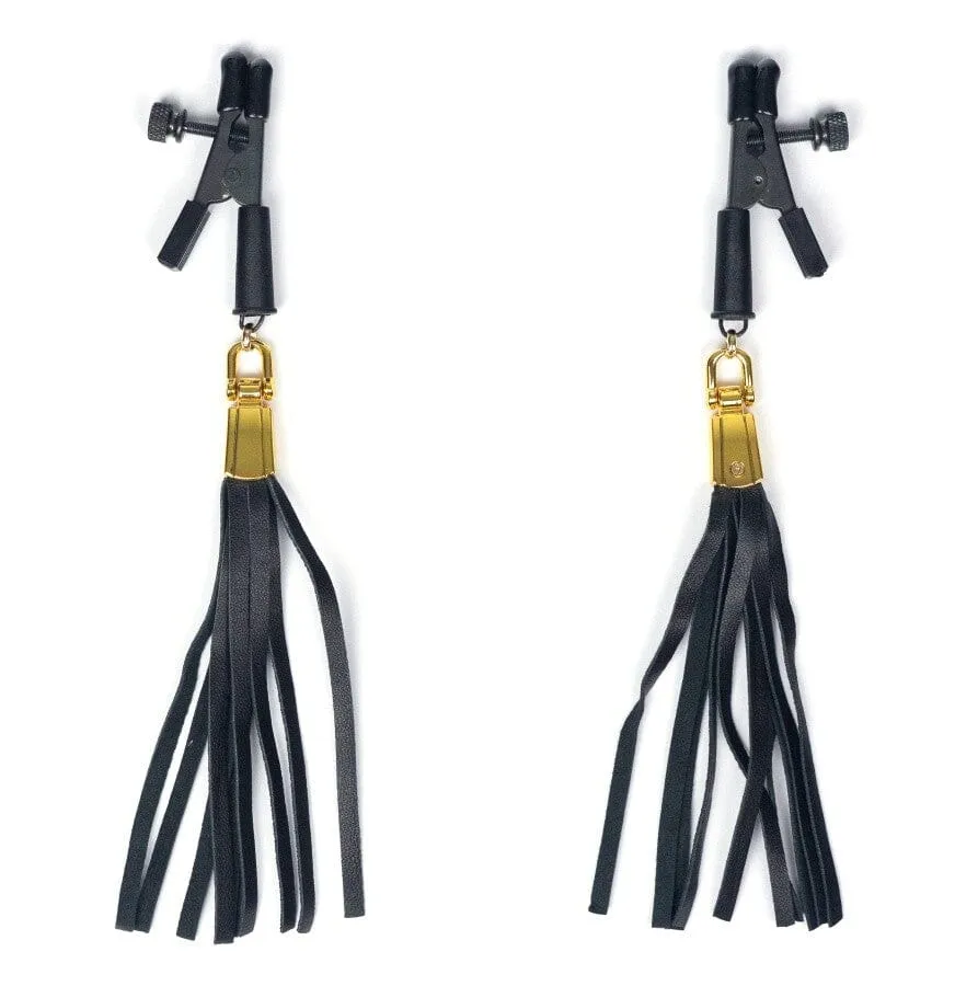 Adjustable Alligator Nipple Clamps with Leatherette Tassels