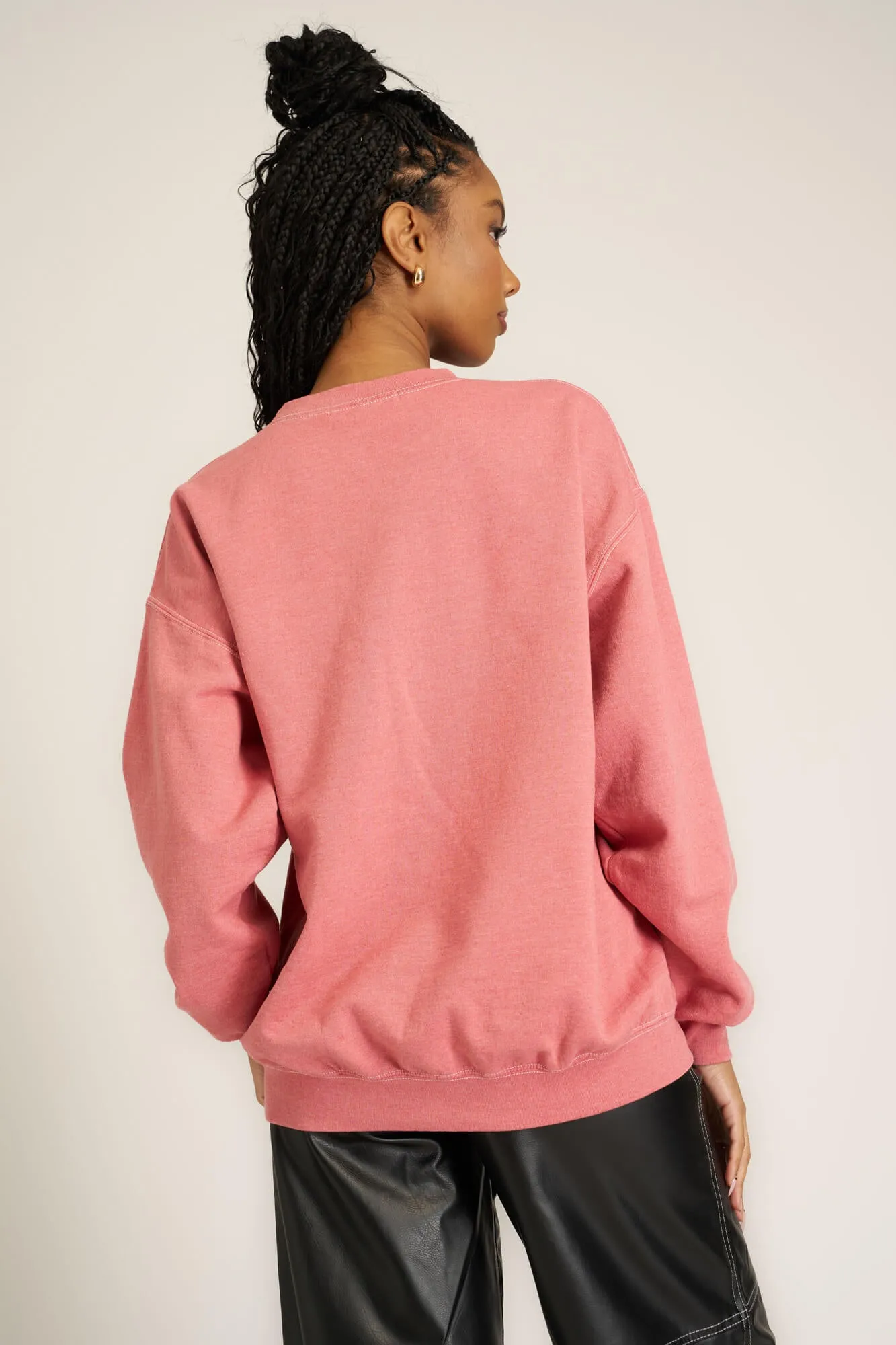 All Seeing Eye Embroidered Oversized Sweatshirt - Brandy Wine