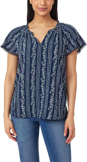 Angels Forever Young Women's Aileen Flutter Sleeve Blouse Top