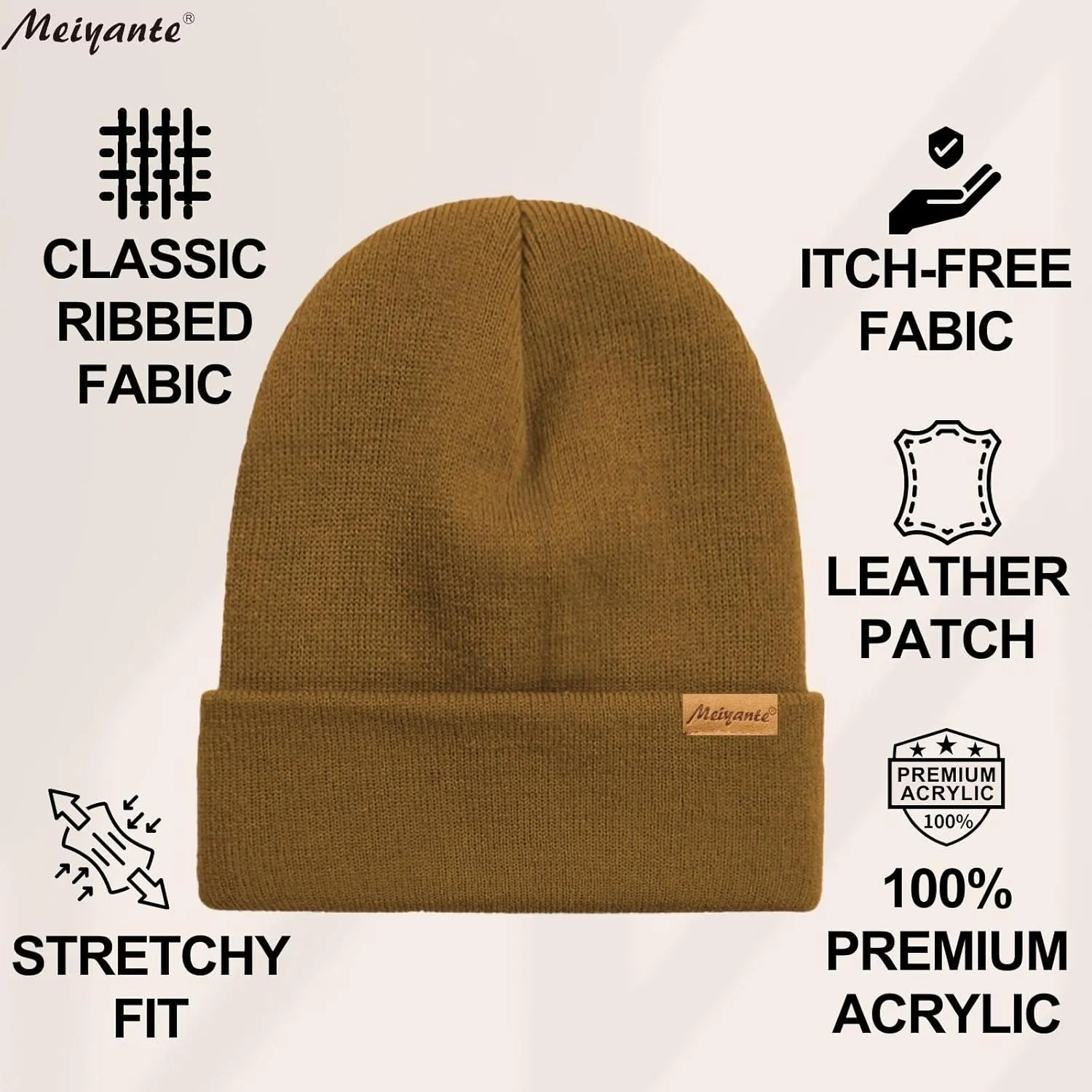 Beanie Hats for Men & Women - Warm Stocking Caps for Men & Women, Cuffed Knit Thermal Hats, Gift for Him & Her