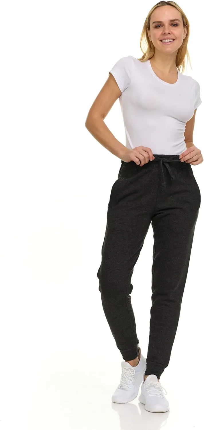 BILLIONHATS 12 Pack Women Jogger Sweatpants, Bulk Comfy Fleece-Lined with Ribbed Cuffs for Charities & Shelter Home Donations
