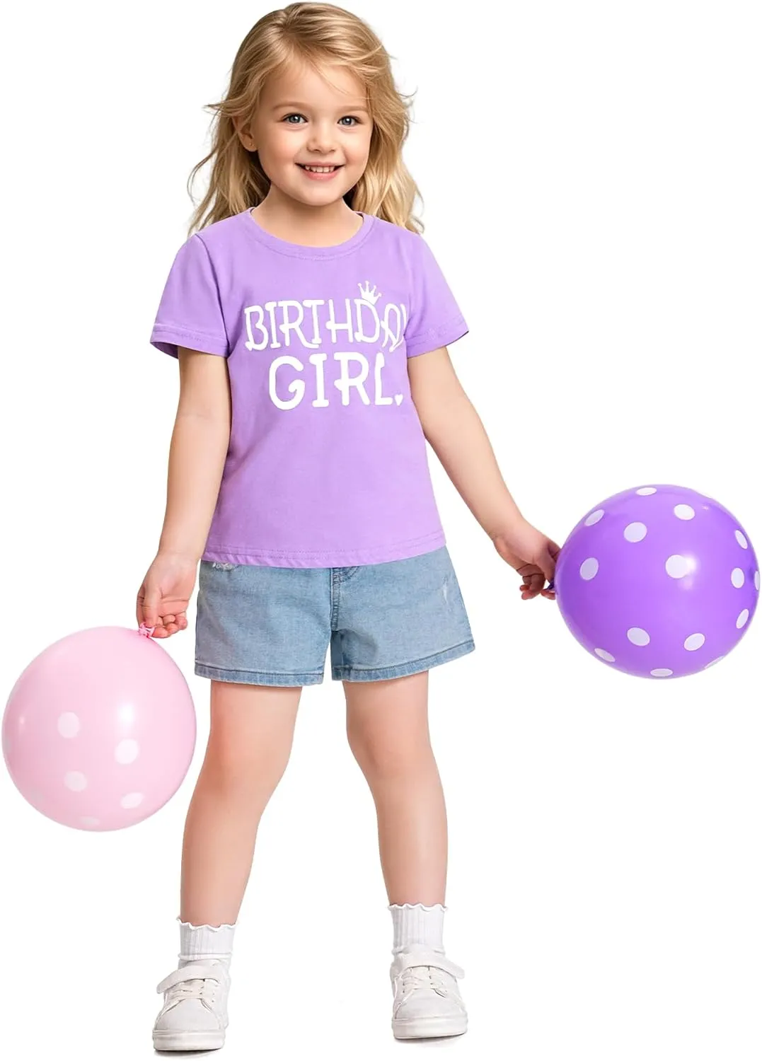 Birthday Girl Shirt Toddler Baby Girls Birthday Outfit Cotton T-Shirt Size 2-10 Years