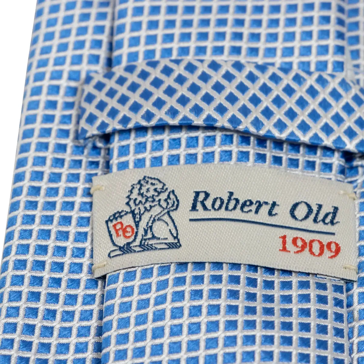 Blue Windowpane 100% Silk Tie