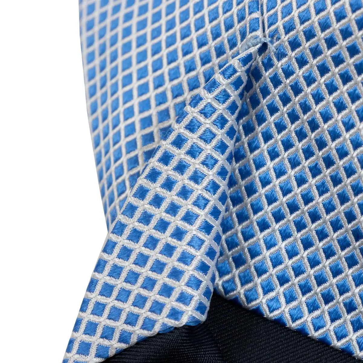 Blue Windowpane 100% Silk Tie