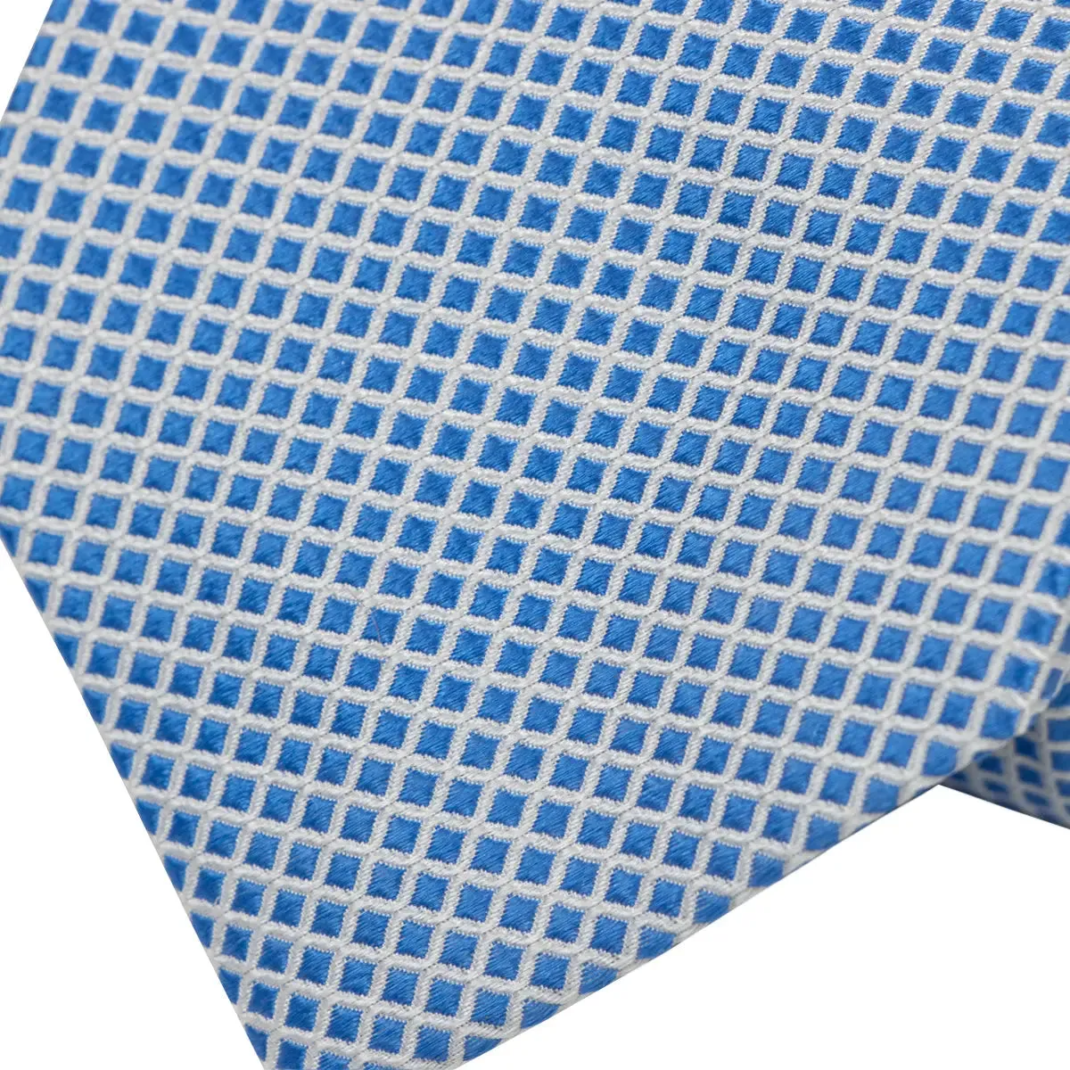 Blue Windowpane 100% Silk Tie