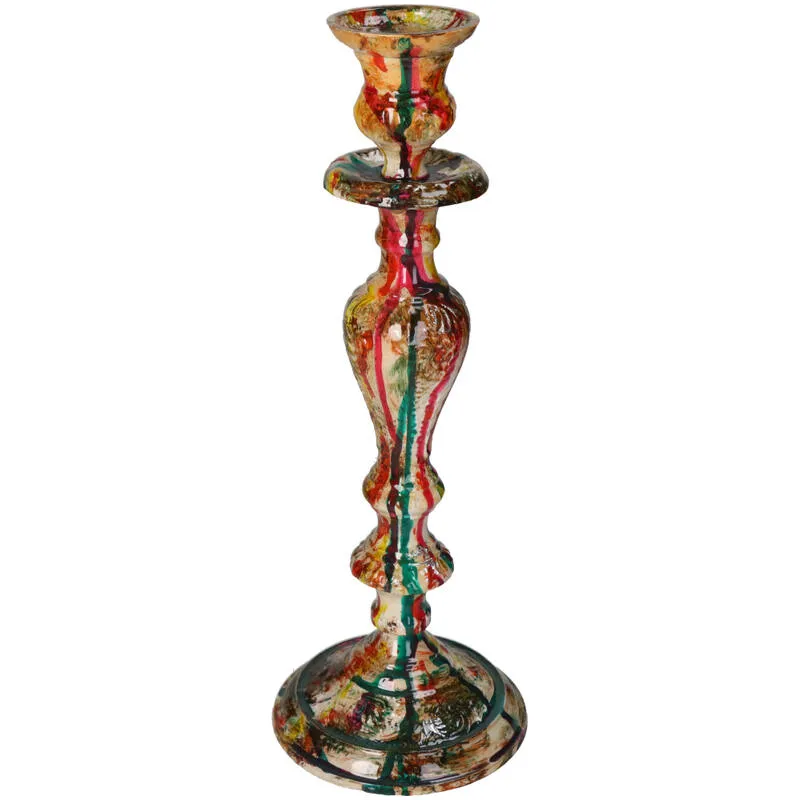 Candleholder - Painted Multicolor - ↑ 33 cm