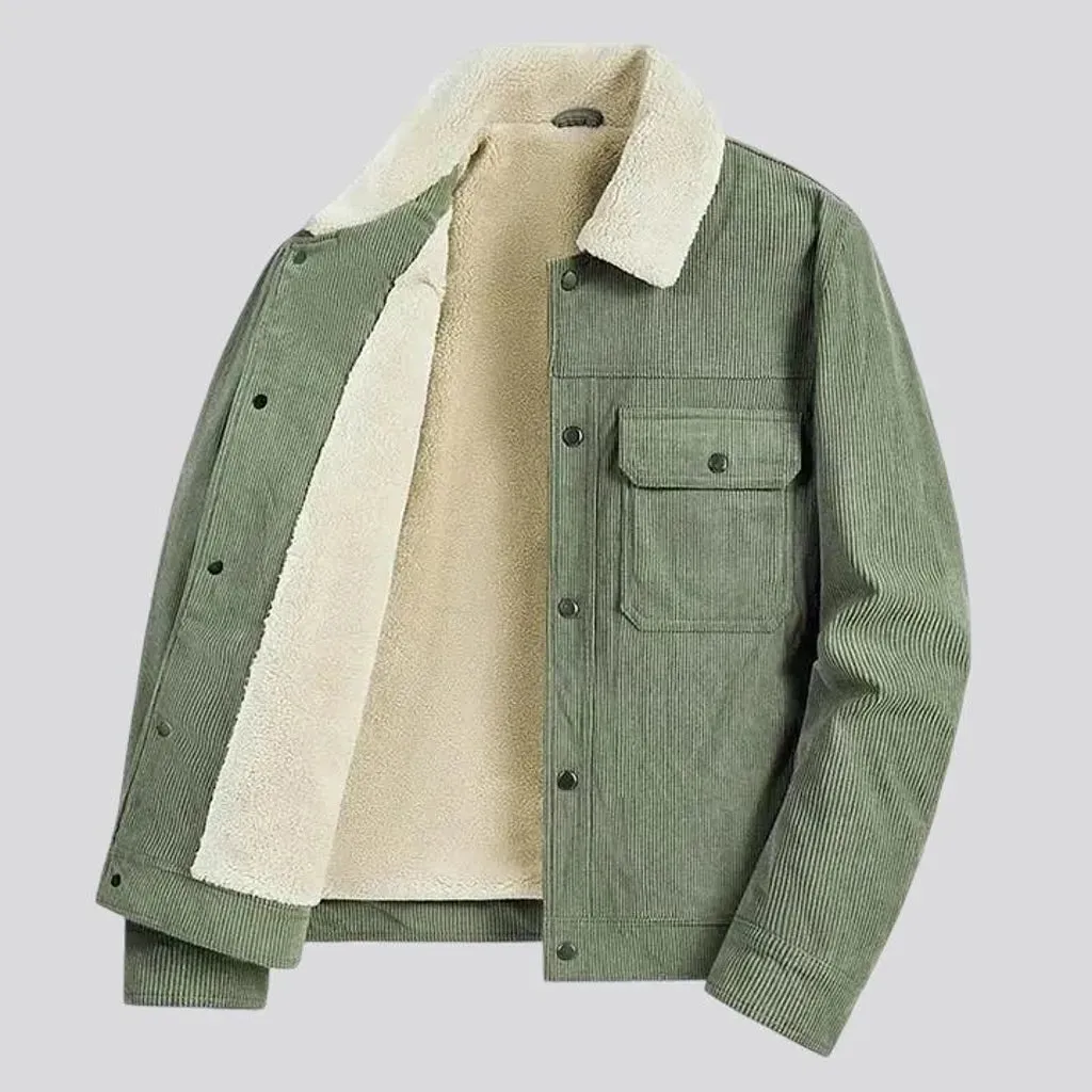 Casual colored men's corduroy coat