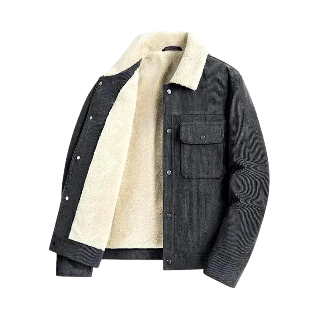Casual colored men's corduroy coat