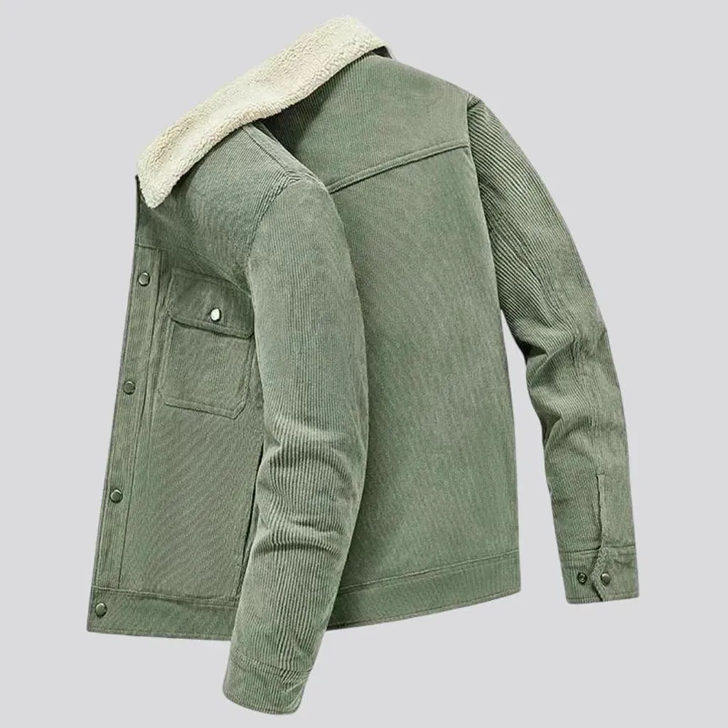 Casual colored men's corduroy coat