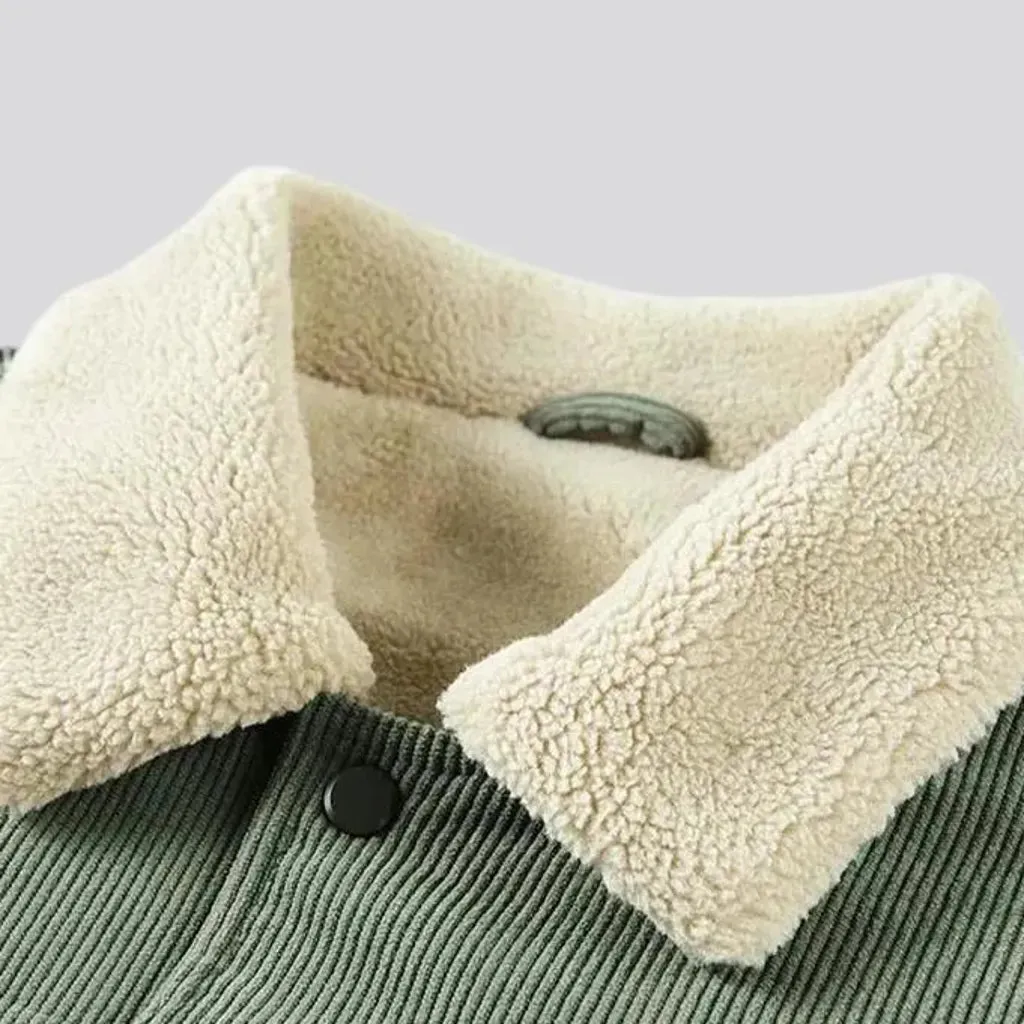 Casual colored men's corduroy coat