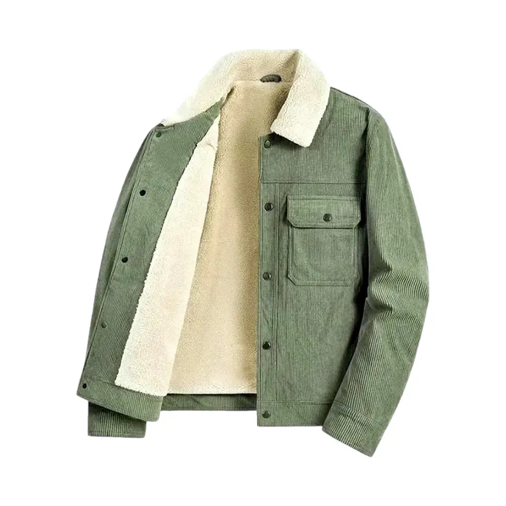 Casual colored men's corduroy coat