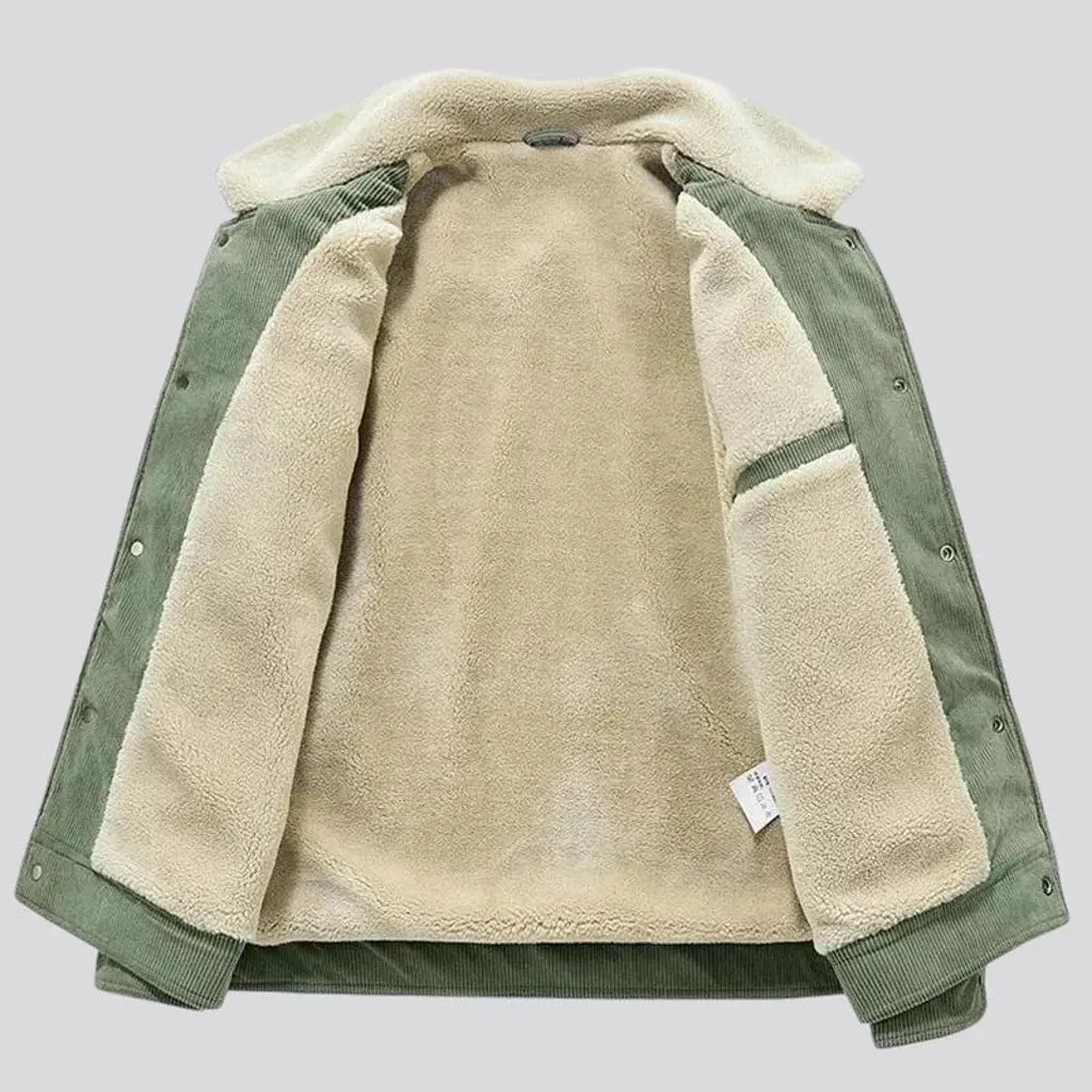 Casual colored men's corduroy coat