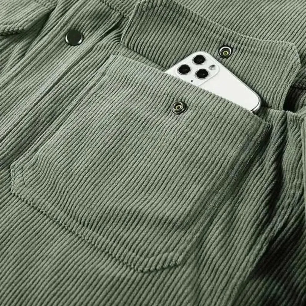 Casual colored men's corduroy coat