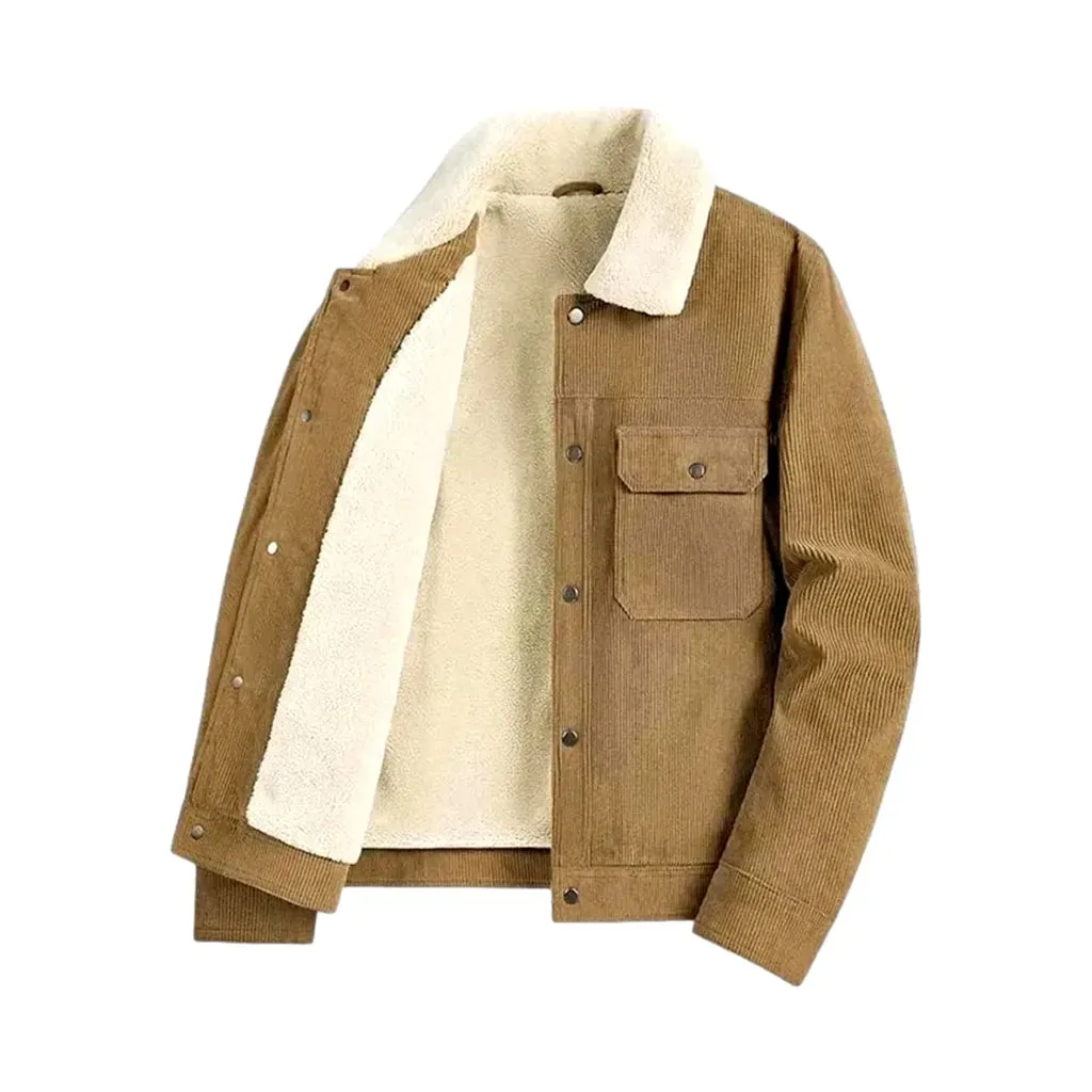 Casual colored men's corduroy coat