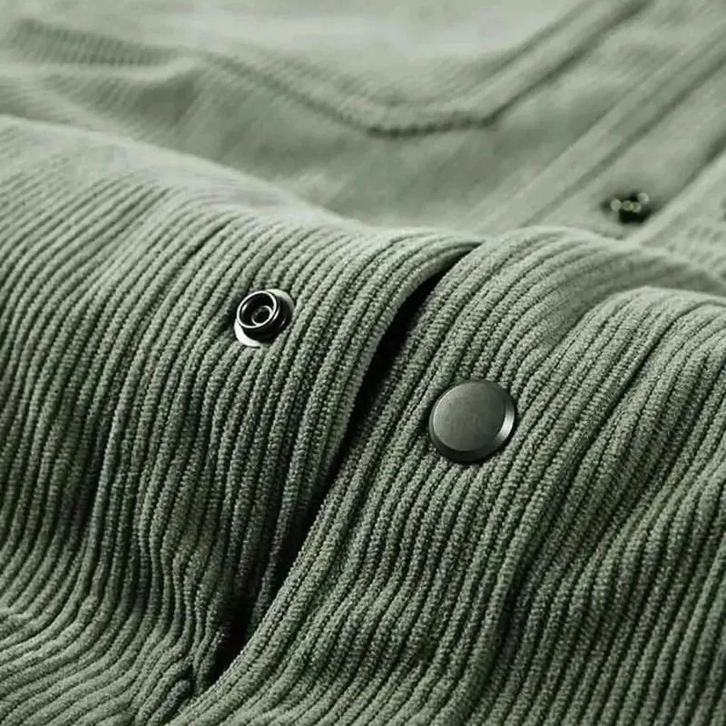 Casual colored men's corduroy coat