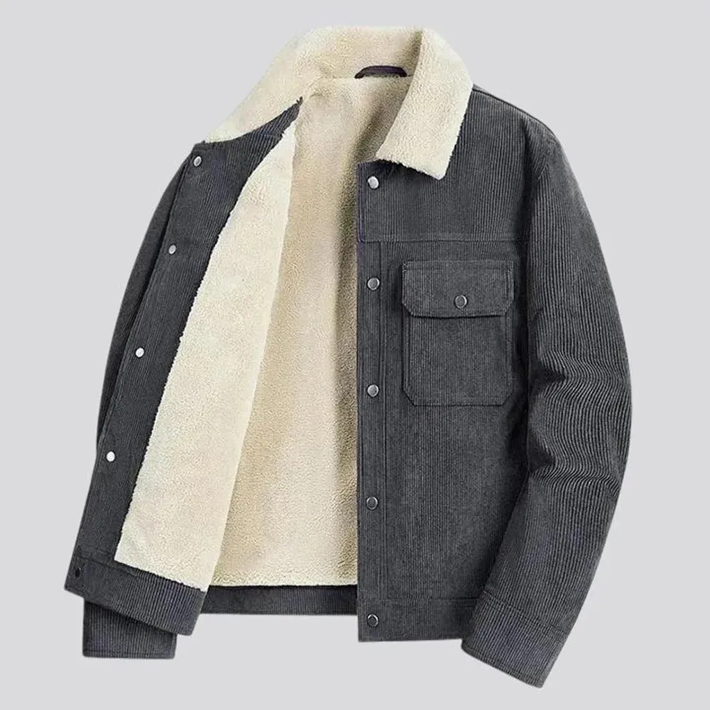 Casual colored men's corduroy coat