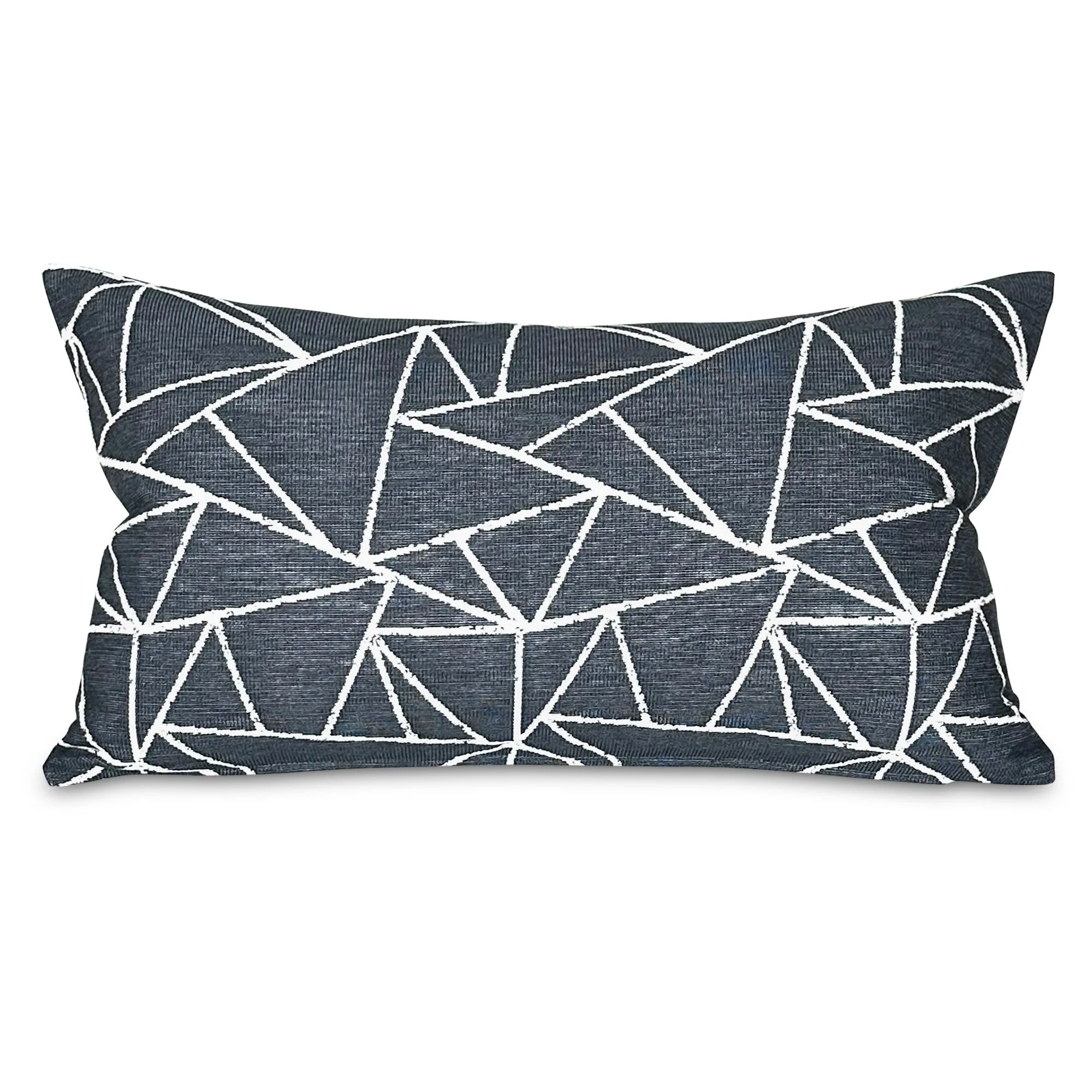 Charcoal Modern Geometric Lumbar Pillow Cover 15x26