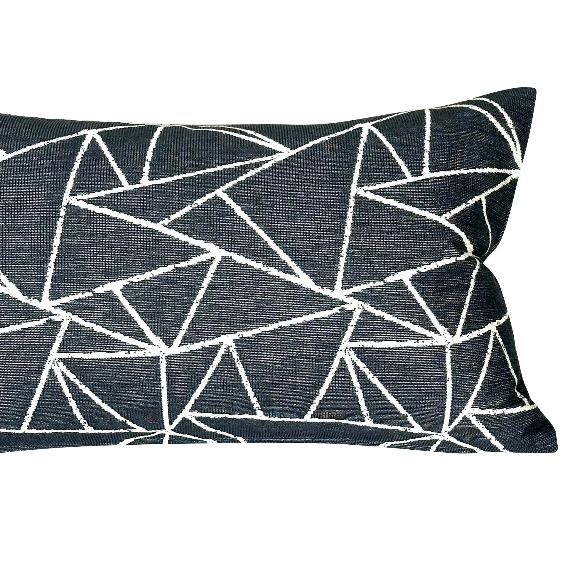 Charcoal Modern Geometric Lumbar Pillow Cover 15x26