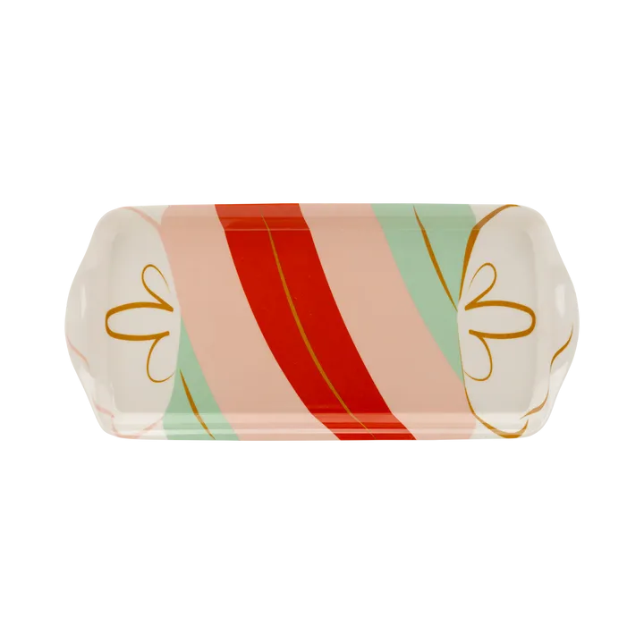 Christmas Candy Cane Lane Bamboo Tray 15" x 6.5" | 1 ct