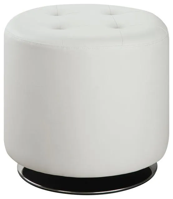 Circular Faux Leather Swivel Ottoman