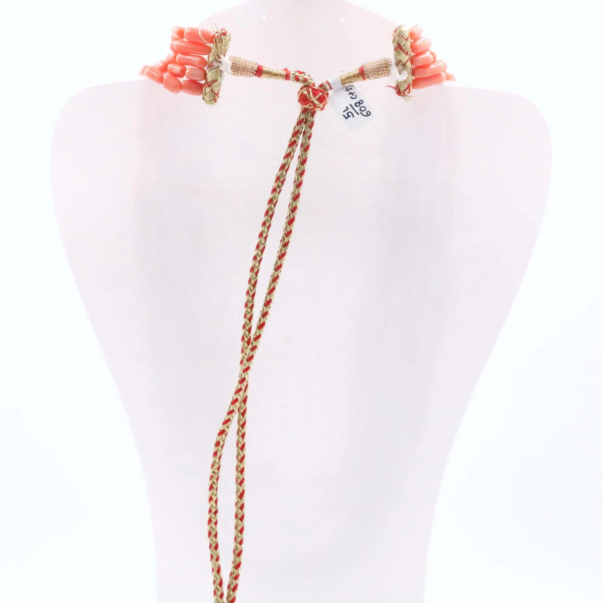 Coral and Aventurine Necklace Beaded Necklace Coral and Quartz Gemstone Necklace Green and Orange Necklace Sarafa Necklace SKU 6143321