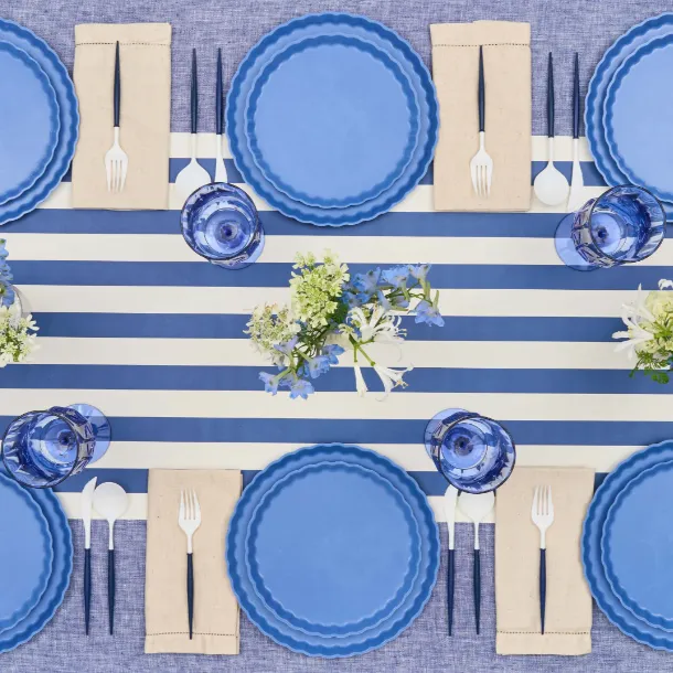 Eco Pleated Dinner Plate - French Blue