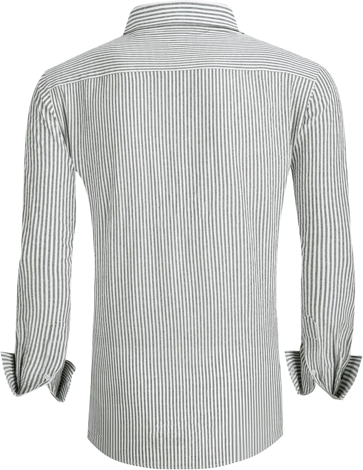 Esabel.C Seersucker Mens Dress Shirts Striped Cotton Casual Business Button Down Shirts for Men