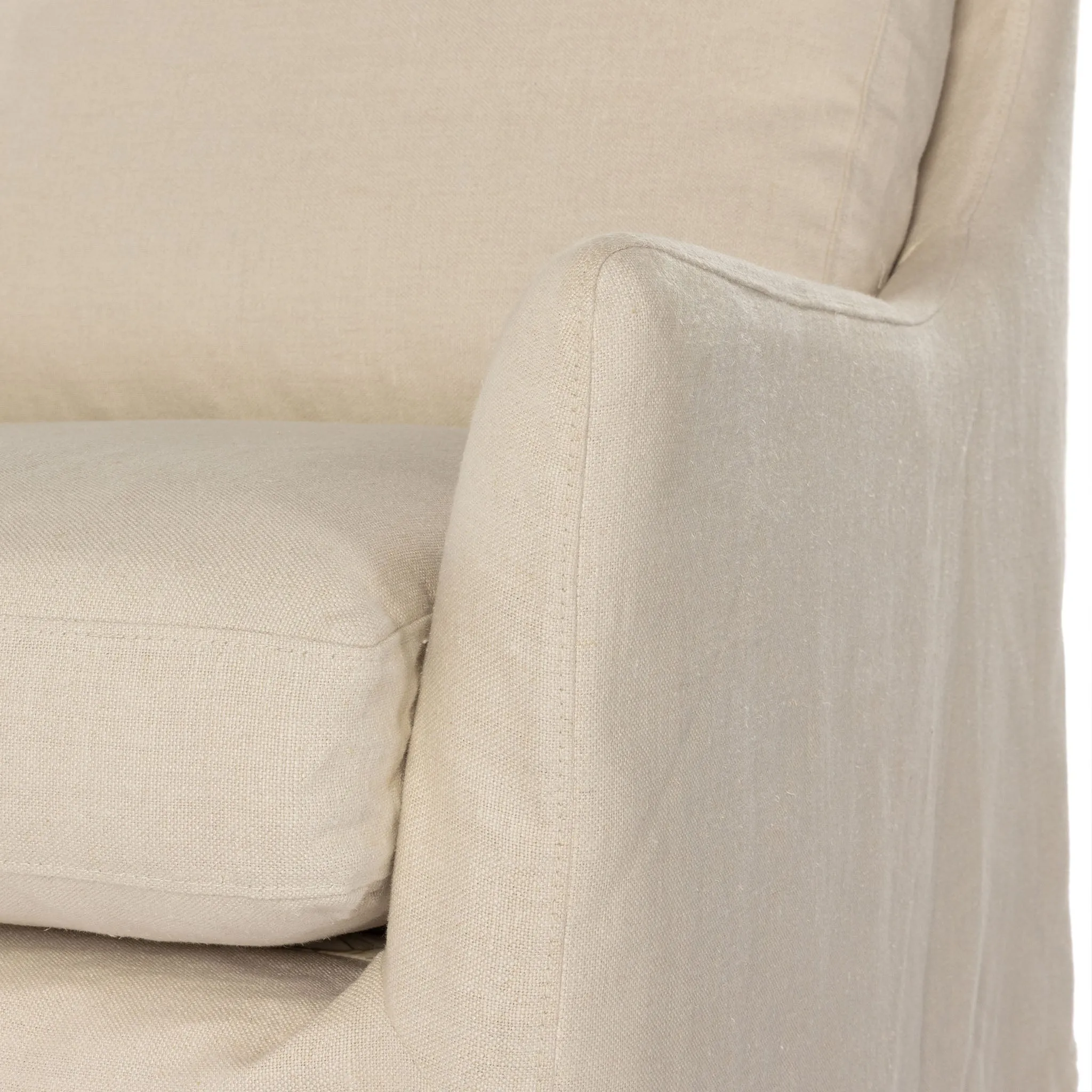 Four Hands Monette Slipcover Swivel Chair In Brussels Natural