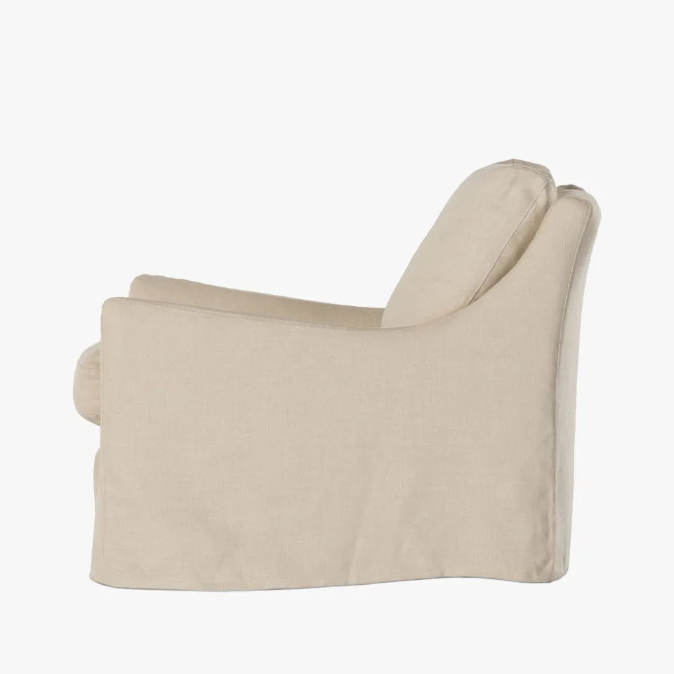 Four Hands Monette Slipcover Swivel Chair In Brussels Natural