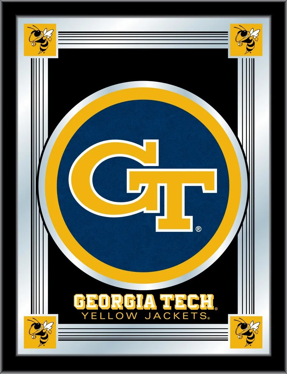 Georgia Tech Yellow Jackets Holland Bar Stool Co. Black Logo Mirror (17" x 22")