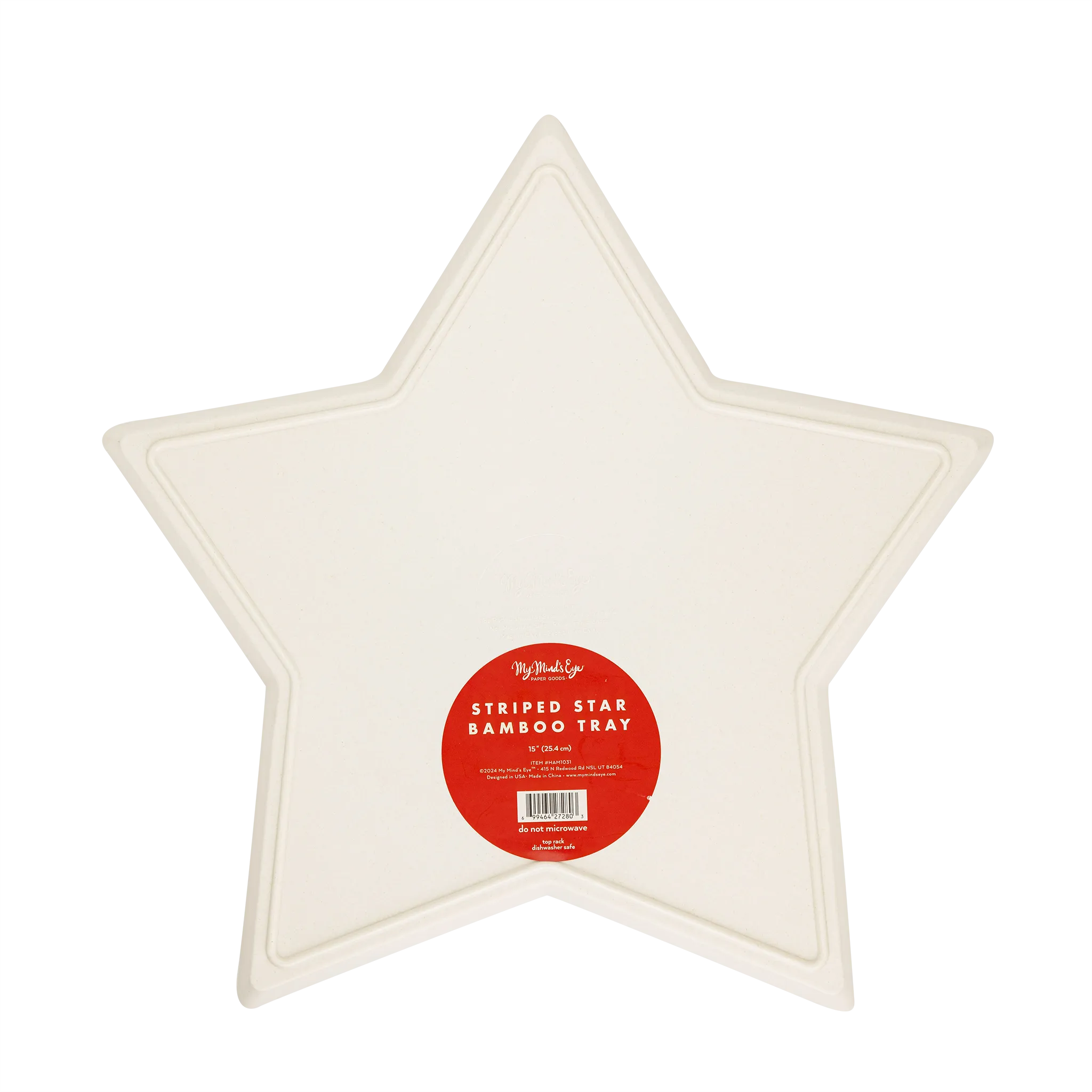 Hamptons Star Shaped Red Stripe Reusable Bamboo Tray