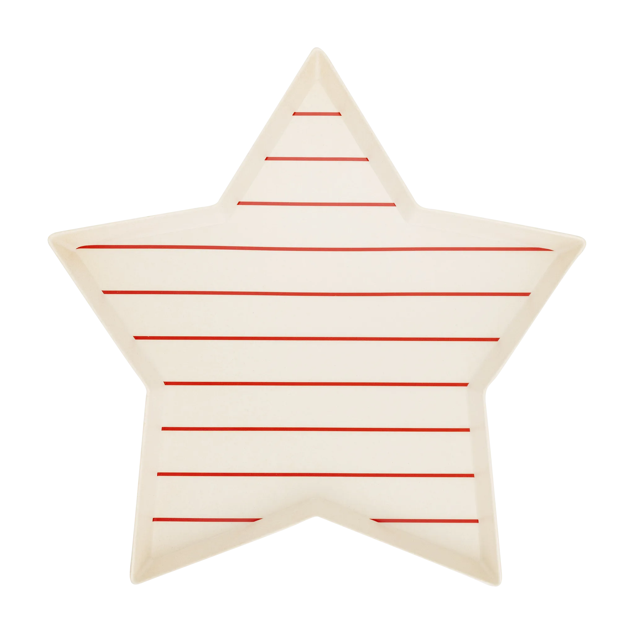 Hamptons Star Shaped Red Stripe Reusable Bamboo Tray