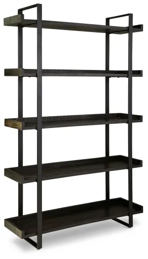 Kevmart - Grayish Brown / Black - Bookcase