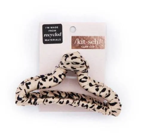 Kitsch Satin Wrapped Claw Clip - Leopard