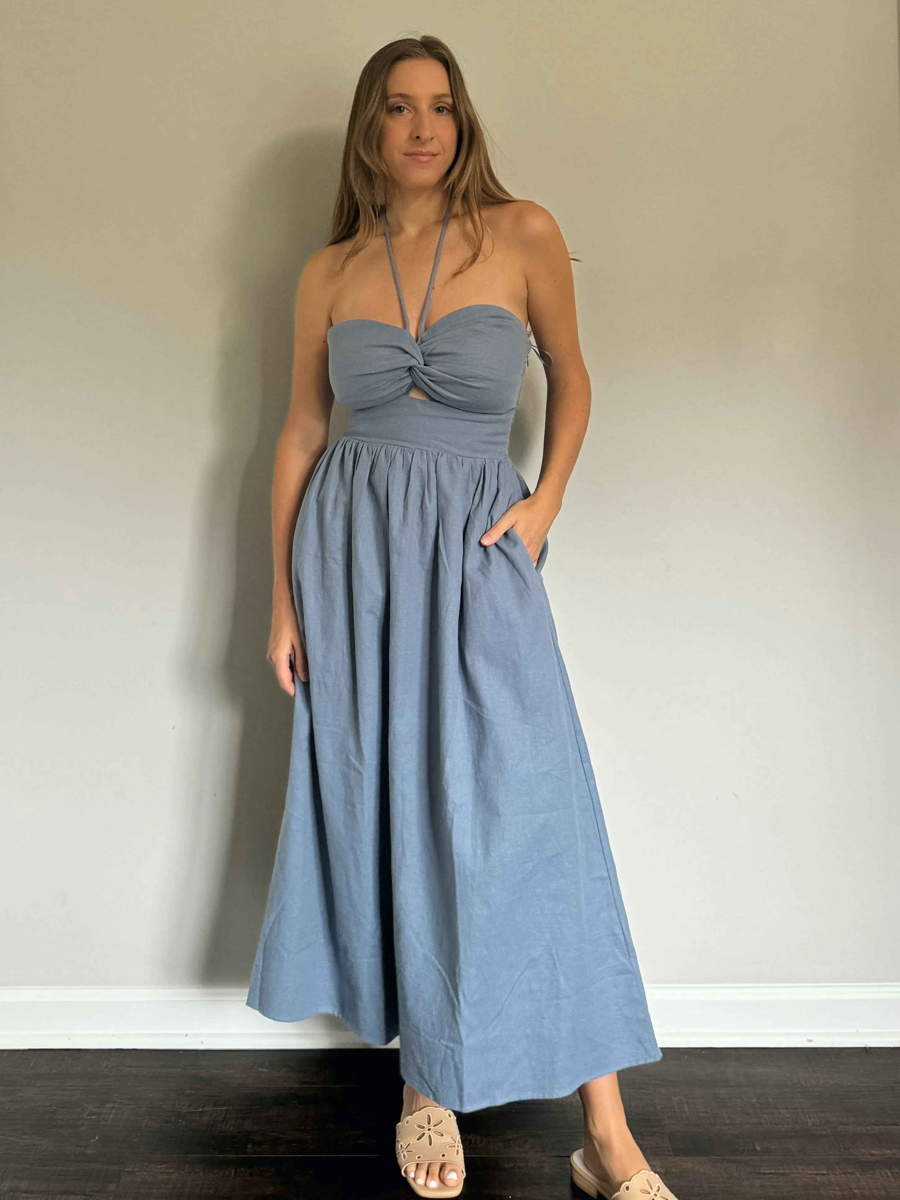 Knotted Halter Dress