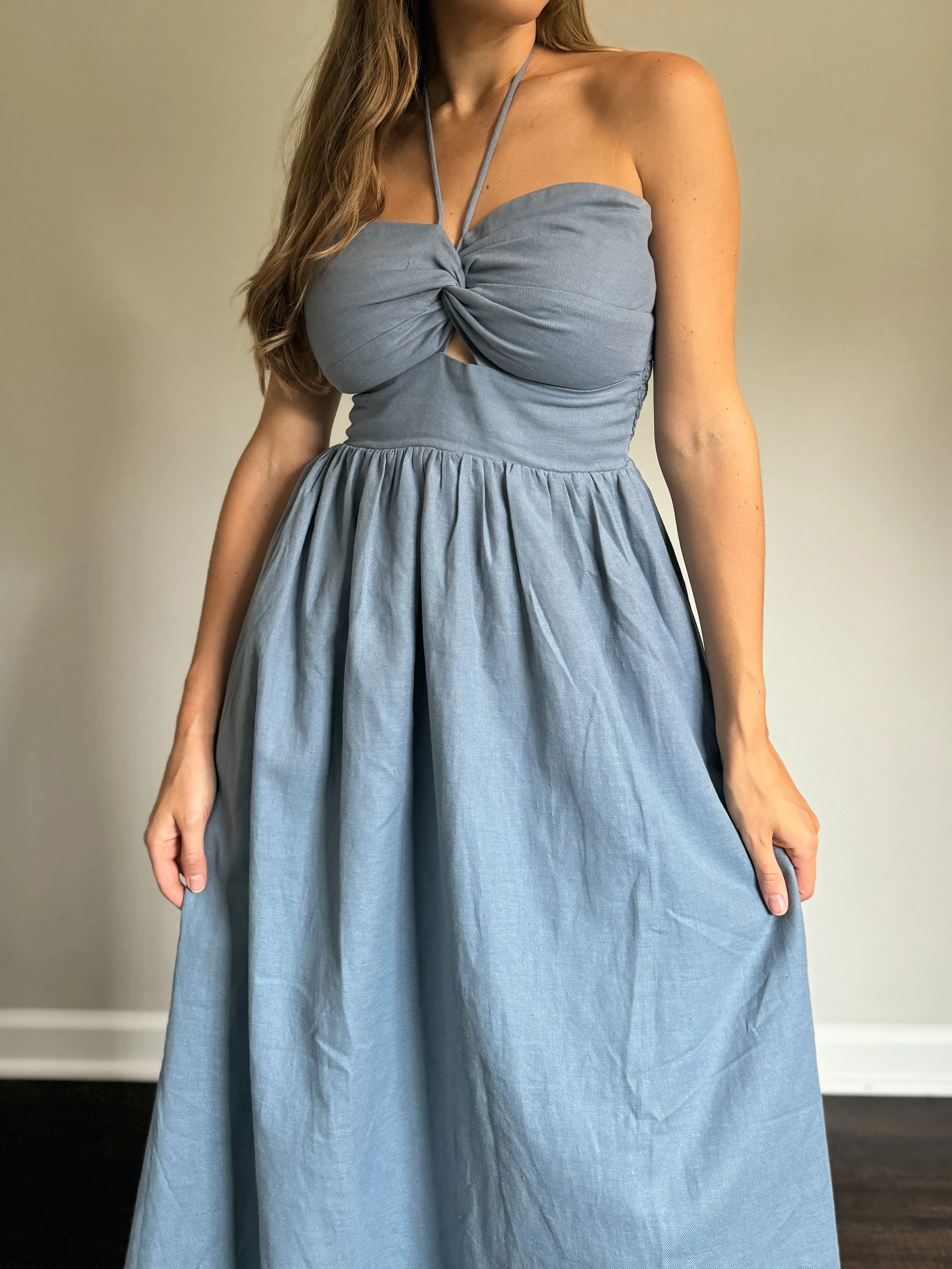 Knotted Halter Dress
