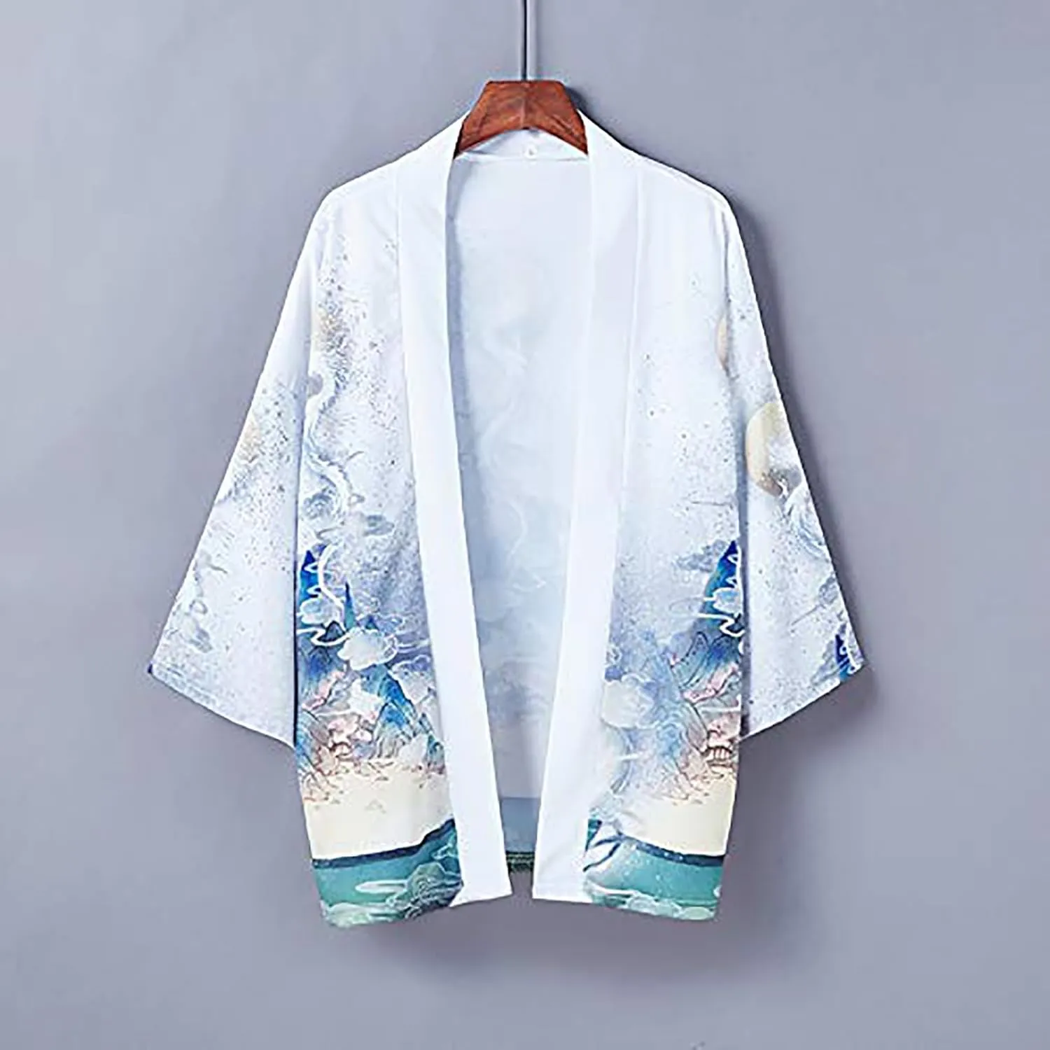 LAI MENG FIVE CATS Womens Kimono Summer Cardigan Loose Japanese Kimono Cover up Blouse
