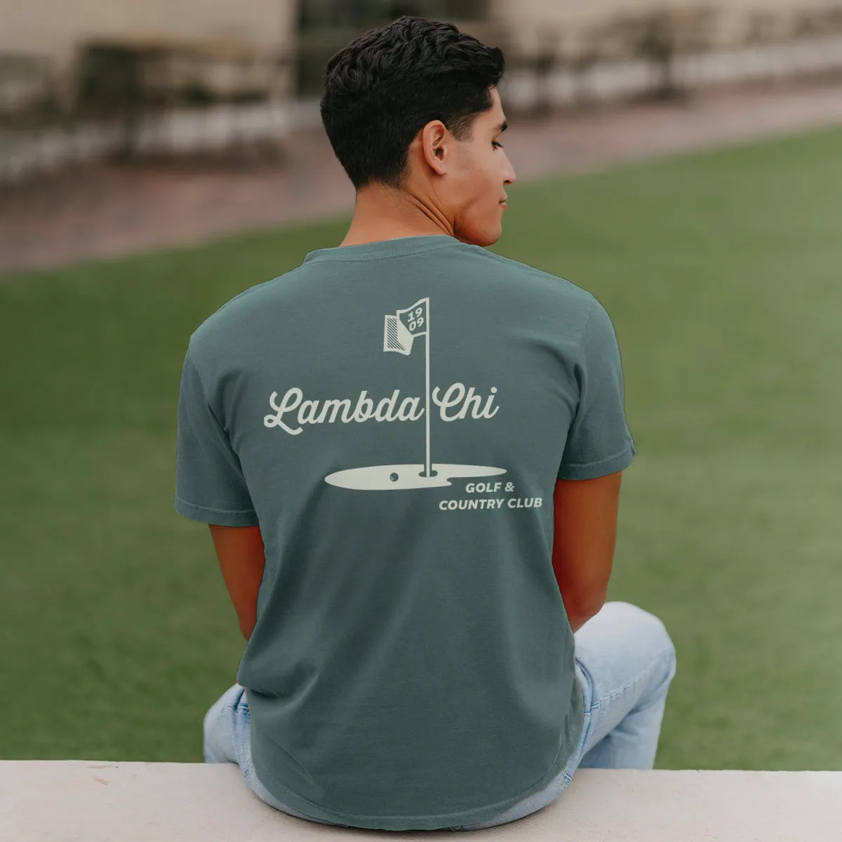 Lambda Chi Comfort Colors Par For The Course Short Sleeve Tee