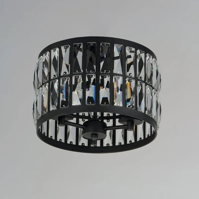 Madeline 12.5" 3 Light Flush Mount in Black