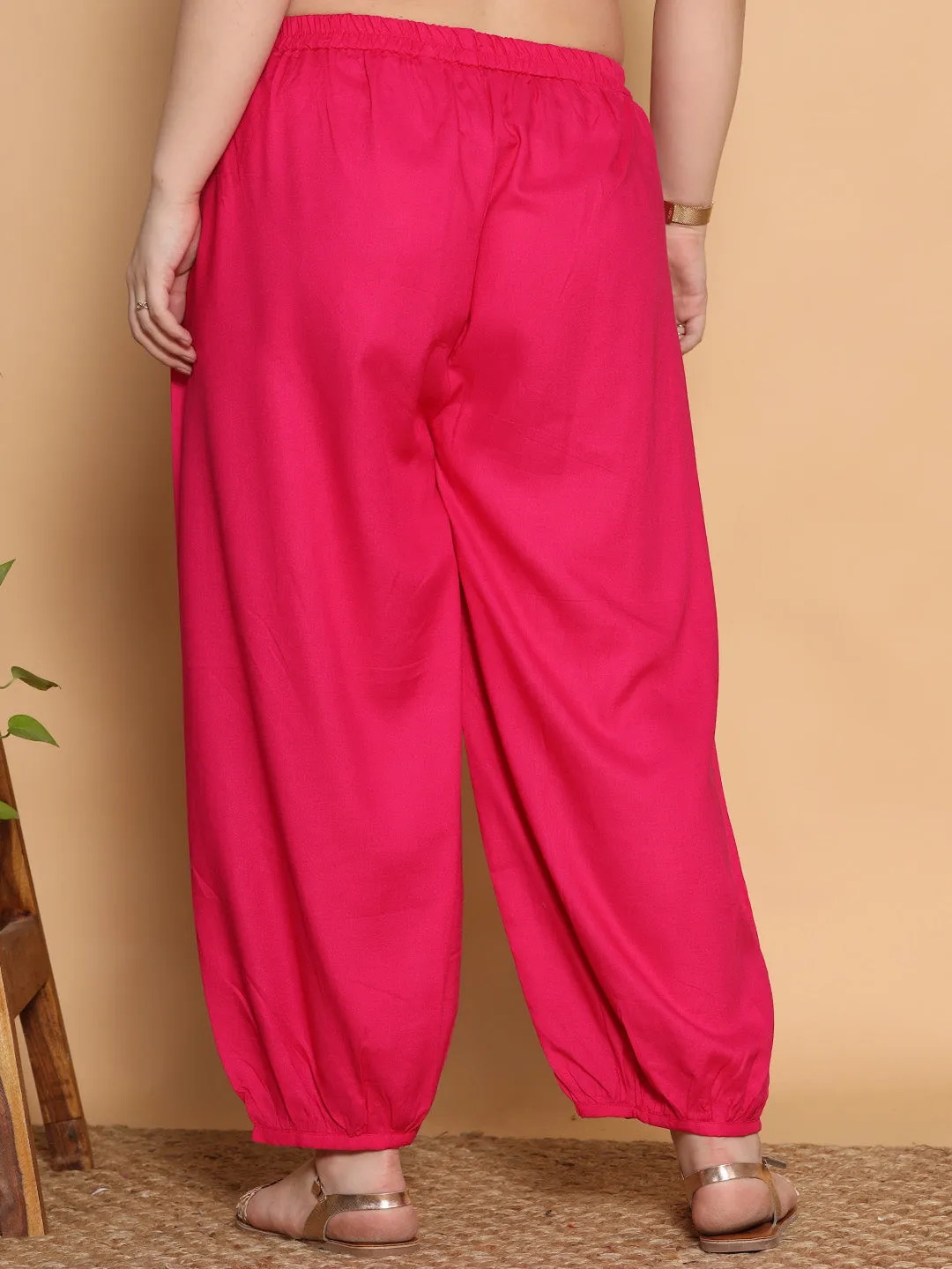 Magenta Rayon Balloon Salwar