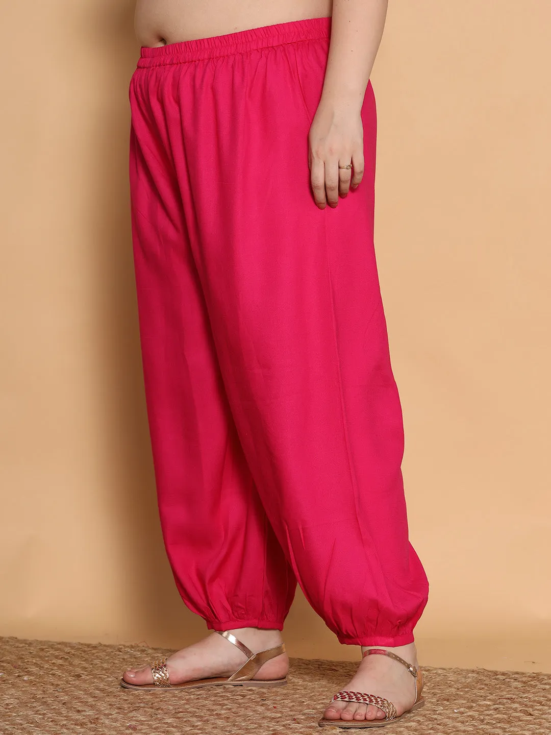Magenta Rayon Balloon Salwar