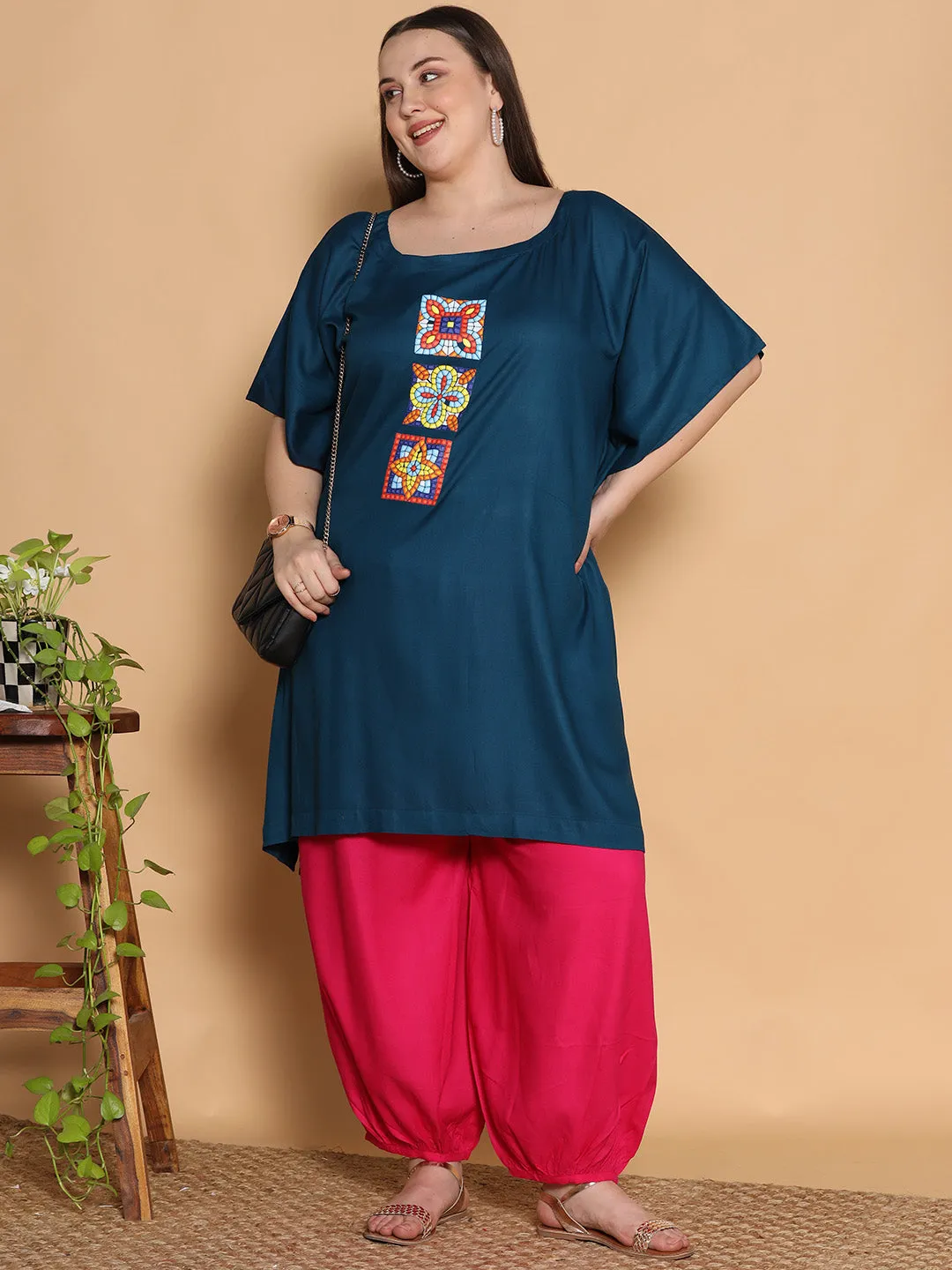 Magenta Rayon Balloon Salwar