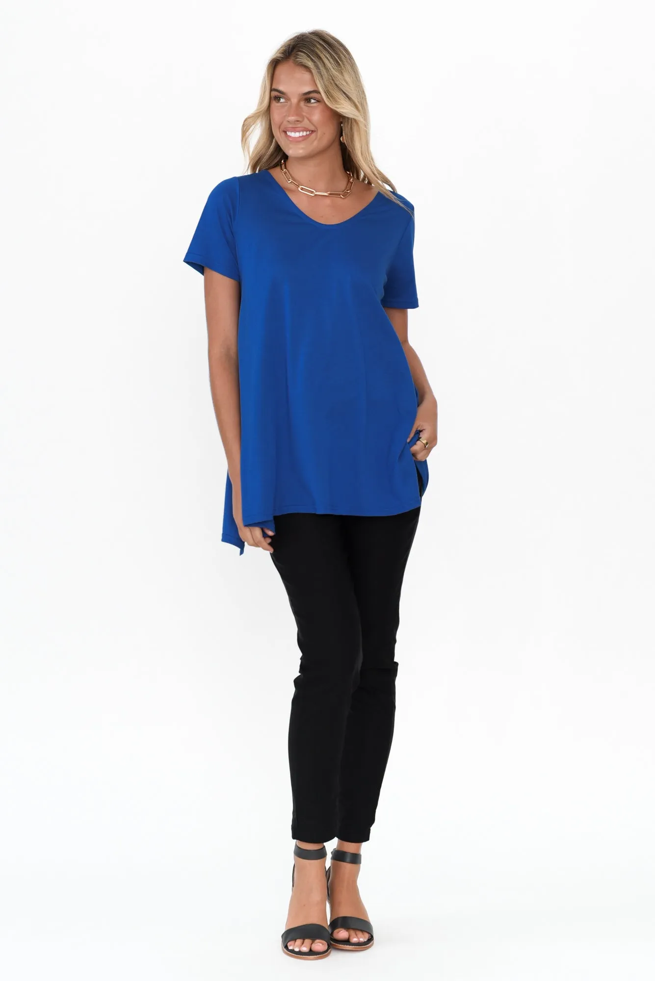 Marcy Cobalt Drape Top