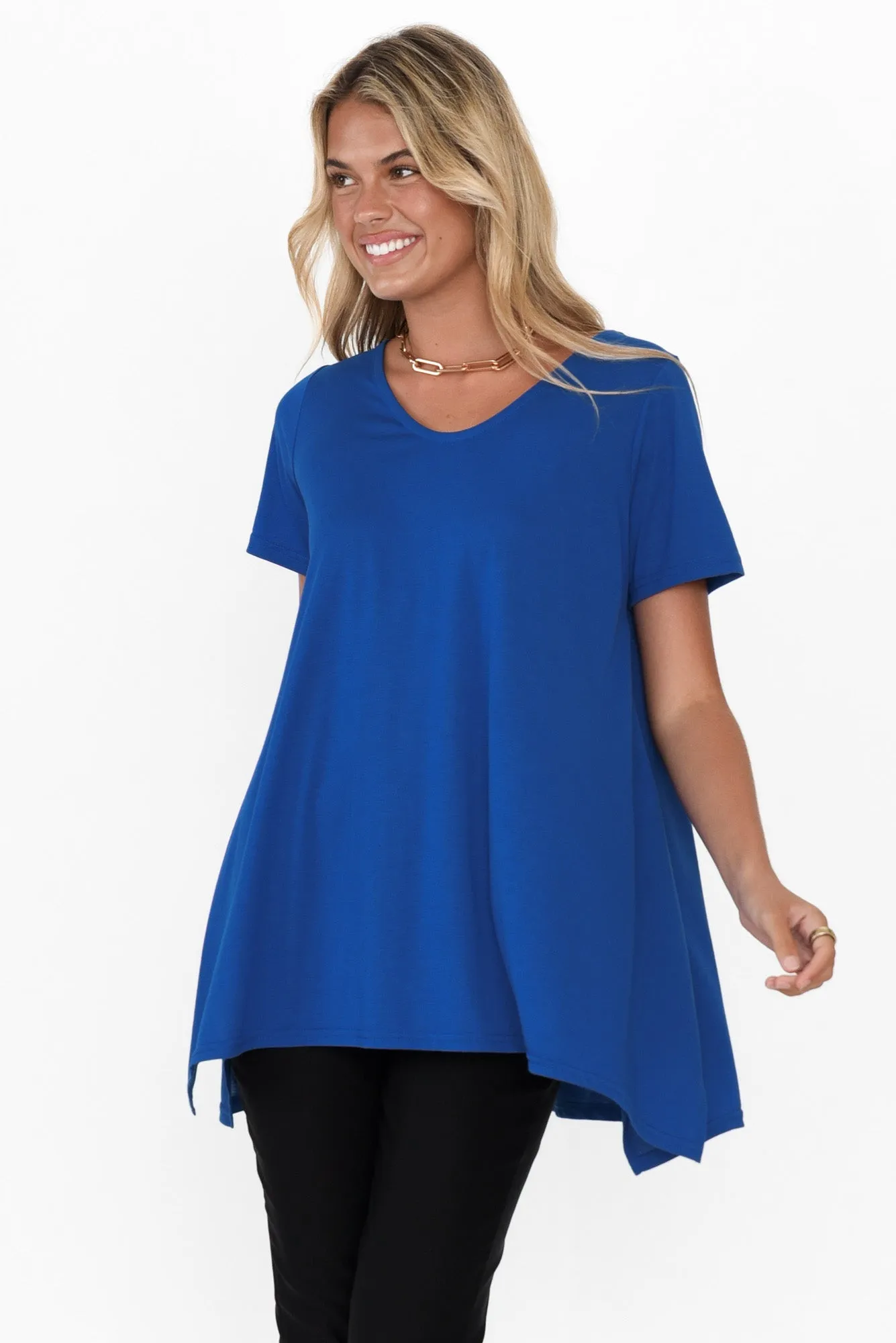 Marcy Cobalt Drape Top