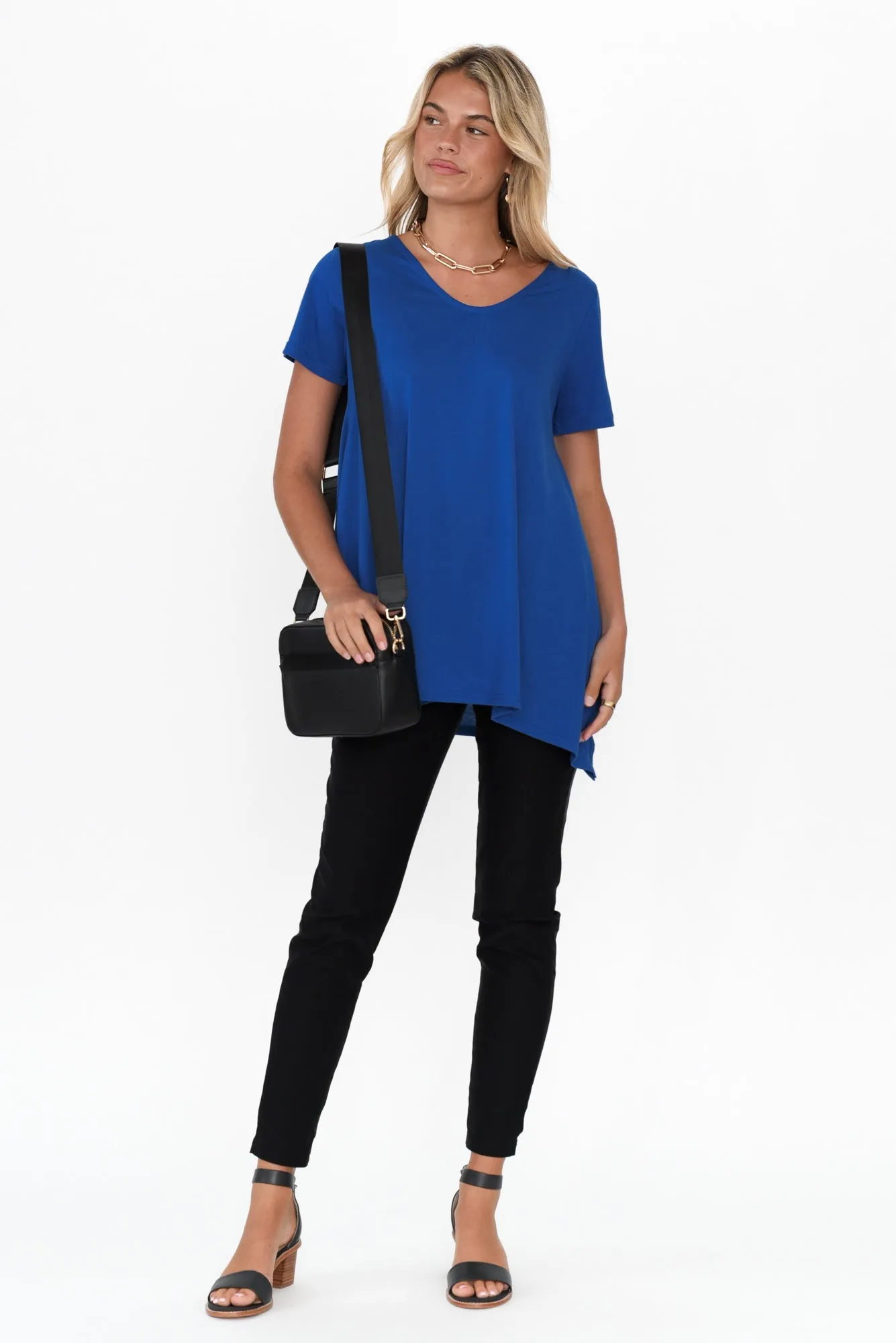 Marcy Cobalt Drape Top