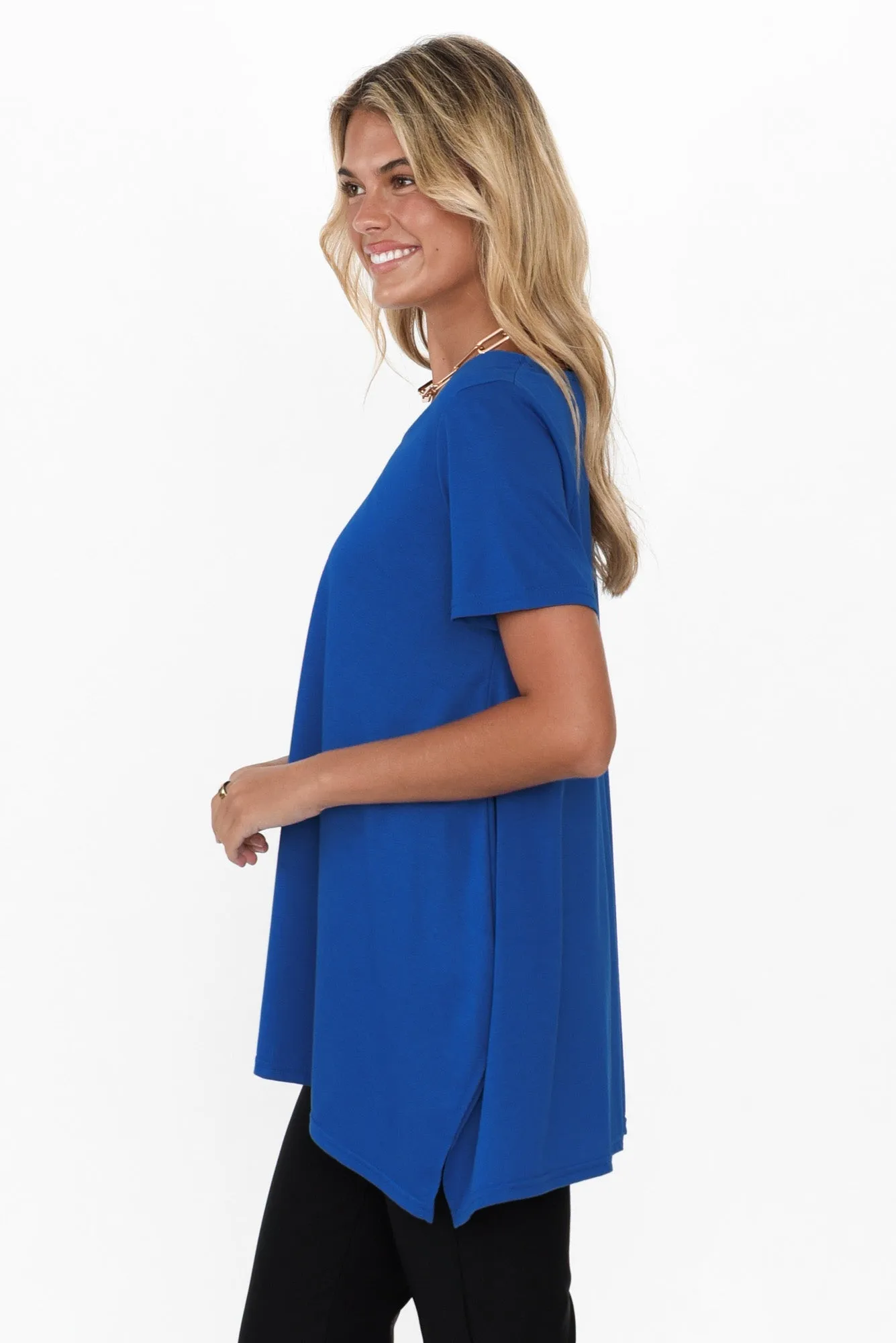Marcy Cobalt Drape Top