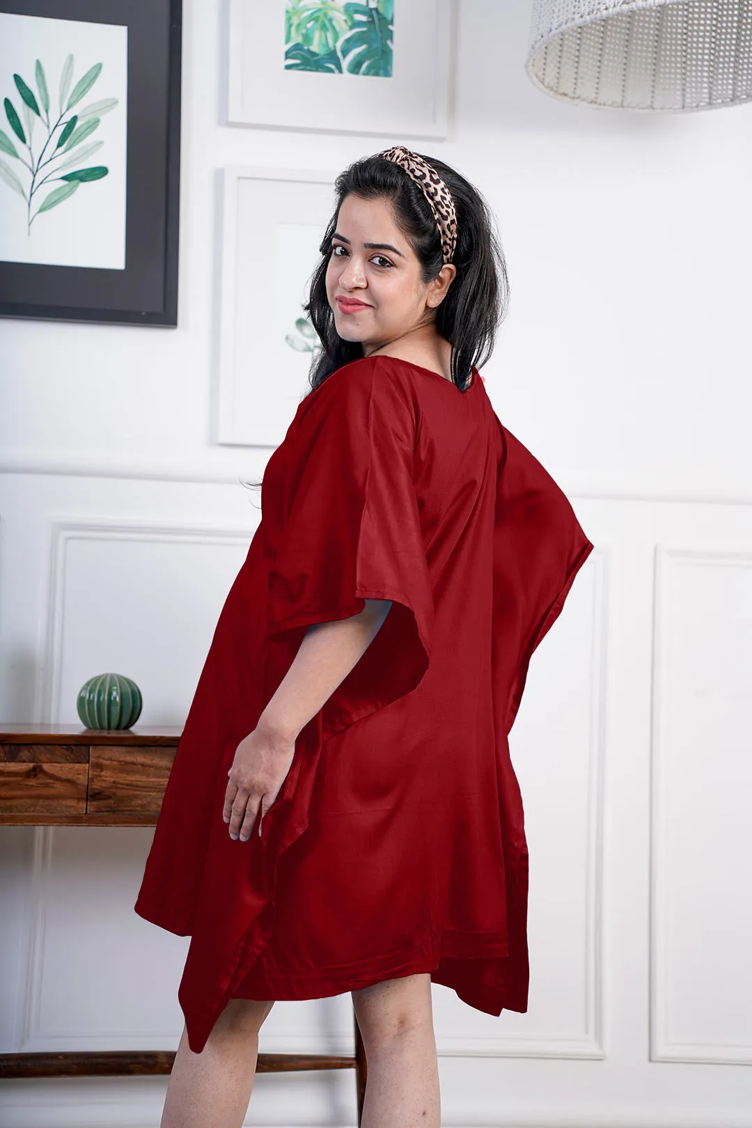 Maroon Rayon MaternityKaftan - BumpGlow