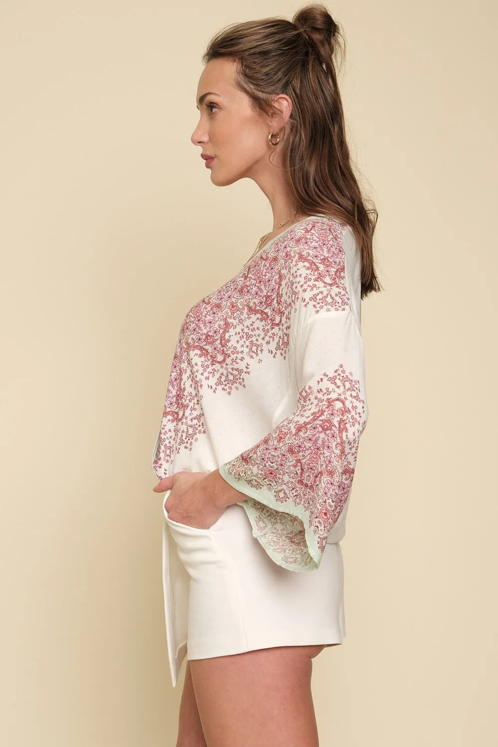 Mix V Neck Top